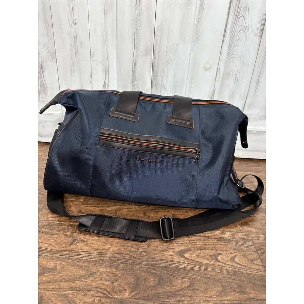 ROBERT GRAHAM Le Clerc II Weekend Duffle Bag Navy Blue Weekender Travel Carryon